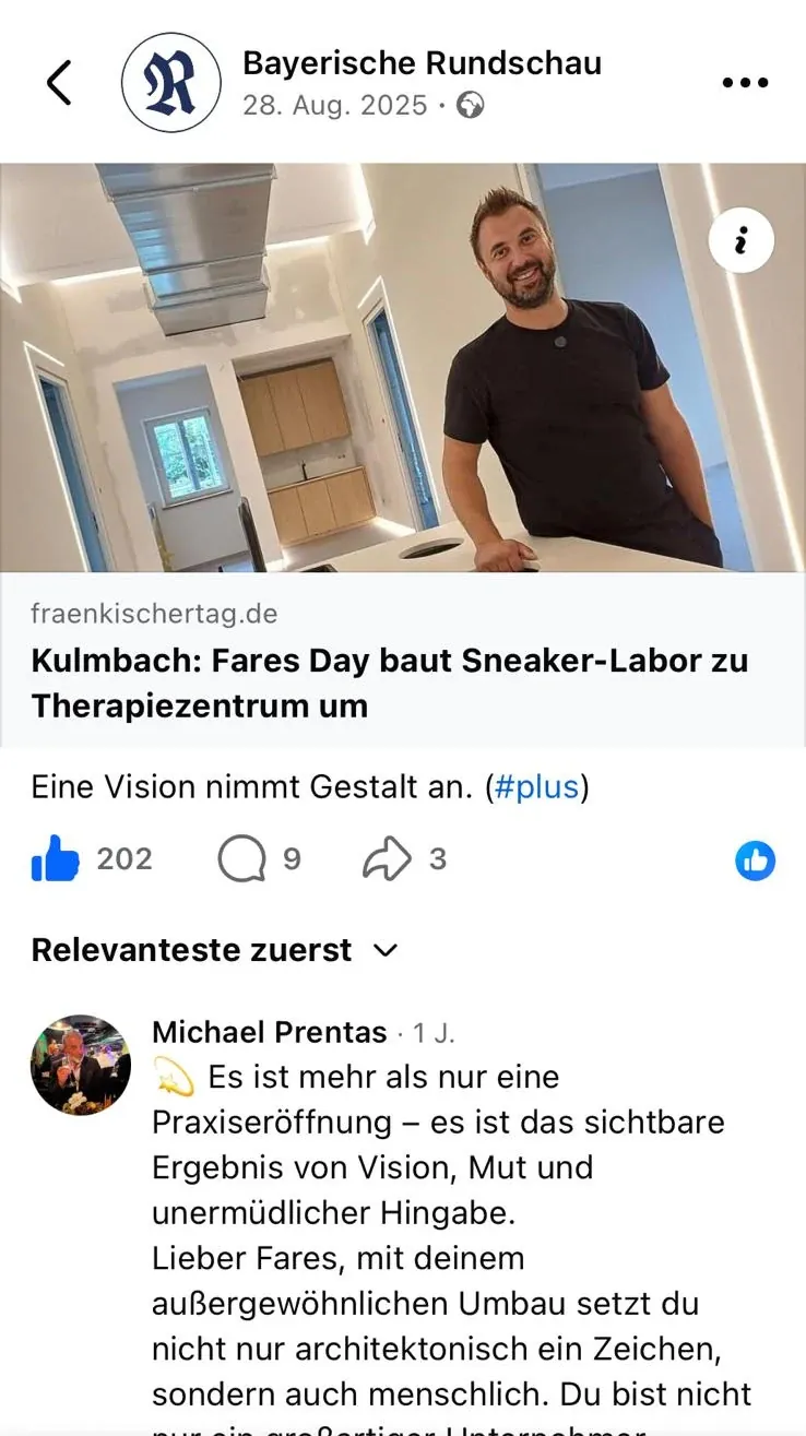 Facebook-Beitrag der Bayerischen Rundschau zum Umbau in Kulmbach
